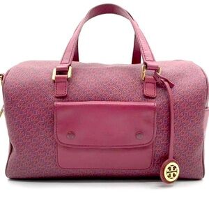 EUC Tory Burch Maroon Boston Convertible Satchel
